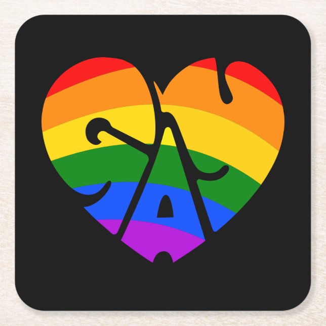 Schwulenherz Rechteckiger Pappuntersetzer (Vorderseite)