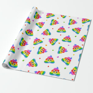 Schwulenlesbischer Regenbogen kacke Emoji-Packpapi Geschenkpapier