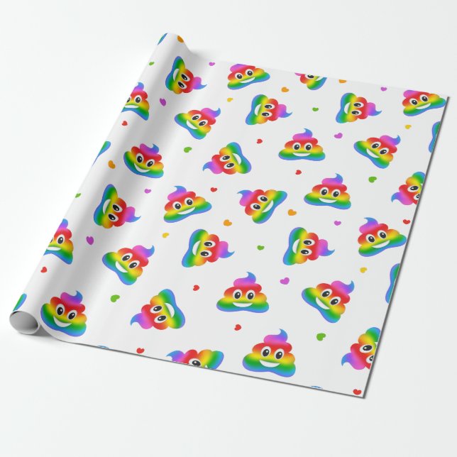 Schwulenlesbischer Regenbogen kacke Emoji-Packpapi Geschenkpapier (Ungerollt)