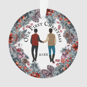 Schwulenpaar-Kaukasier-Amerikaner-Heiliger Ornament