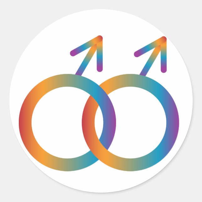 Schwulensymbole Runder Aufkleber (Vorderseite)