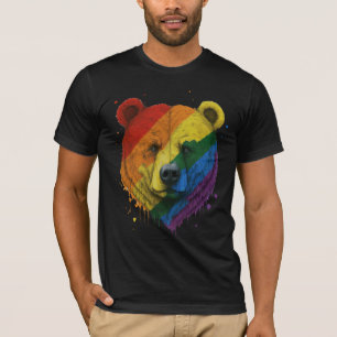 Schwuler Bär Pride LGBTQ Regenbogenflagge Pappa Bä T-Shirt