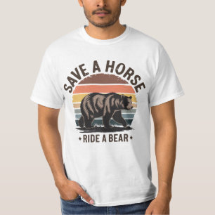 Schwuler Bärenstolz Humor Rette ein Pferd Reite ei T-Shirt