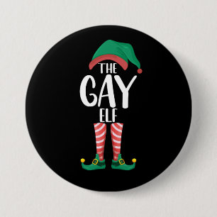 Schwuler Elf LGTBQ passende Familien-Weihnachtsfei Button