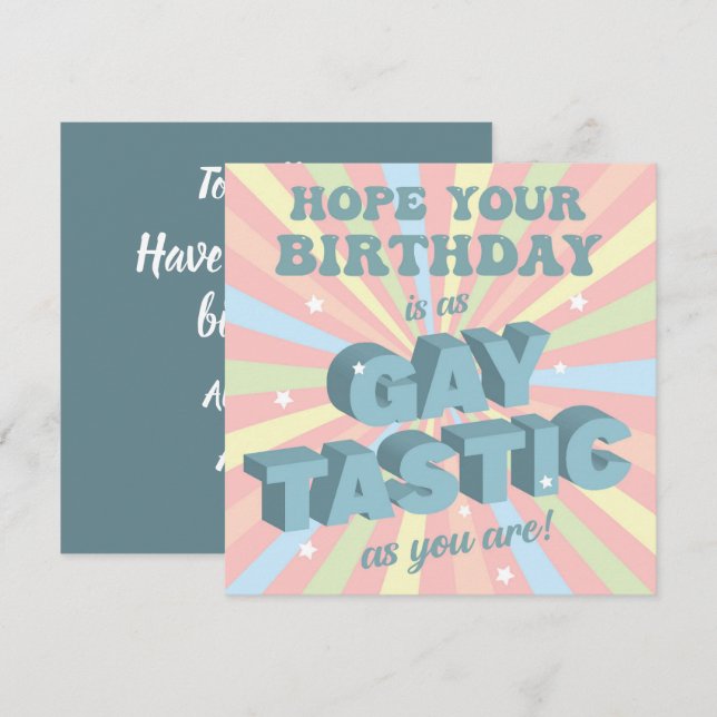 Schwuler Geburtstag Karte (Vorne/Hinten)