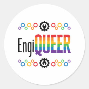 Schwuler Ingenieur Engineering Engiqueer Pride Mon Runder Aufkleber