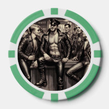 Schwuler Leder-Daddy 1940er Biker Poker Chips – Do