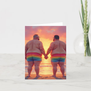 schwuler lgbtq tag am strand liebe ist liebe regen dankeskarte