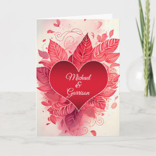 Schwuler Partner Valentinstag Rotes Herz Botanisch Feiertagskarte