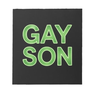 Schwuler Sohn Lustiger LGBTQ Stolz Notizblock