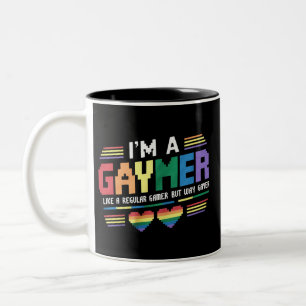 Schwuler Spieler wie ein normaler Spieler, aber vi Zweifarbige Tasse
