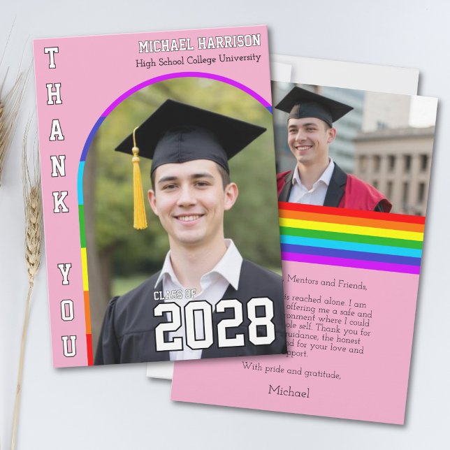 Schwuler Studentenstolz Regenbogen Rosa Danke (Von Creator hochgeladen)