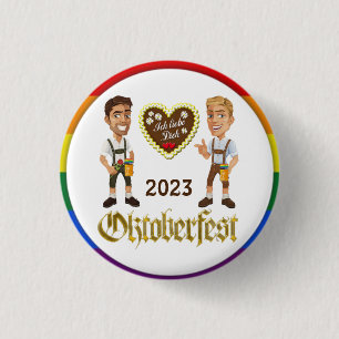 Schwules LGBTQIA+ Oktoberfest 2023 schwule Pin-Sch Button
