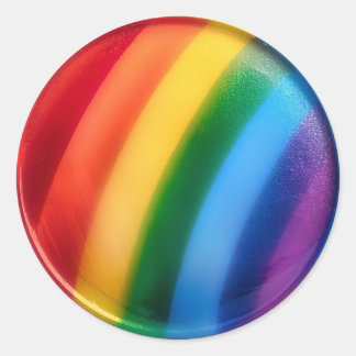 SCHWULES SELBSTBEWUSSTSEIN —REGENBOGEN  RUNDER AUFKLEBER