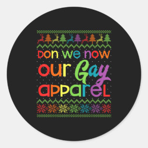 Schwules Weihnachten Lustig Lgbt Wir Tragen Jetzt Runder Aufkleber