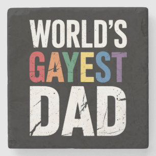 Schwulster Vater LGBTQ Schwuler Stolz Verbündeter Steinuntersetzer