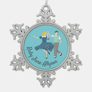 Schwung Schneeflocken Zinn-Ornament