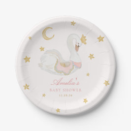 Schwungvolle Schwan-Baby-Shower-Platte Pappteller