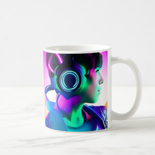 Sci-Fi Anime Cyberpunk Gamer Girl - Kaffee-Tasse Kaffeetasse