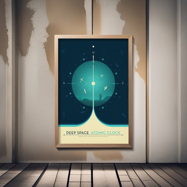 Sci-Fi-Anzeige, blaue Atomuhr, tiefer Raum Poster (Von Creator hochgeladen)