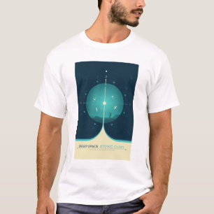 Sci-Fi-Anzeige, blaue Atomuhr, tiefer Raum T-Shirt