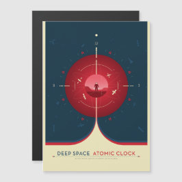 Sci-Fi-Anzeige, rote Atomuhr, tiefer Raum Magneteinladung