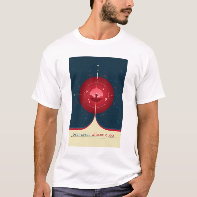 Sci-Fi-Anzeige, rote Atomuhr, tiefer Raum T-Shirt (Vorderseite)