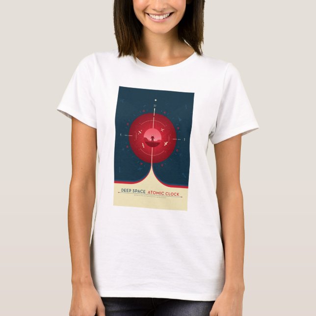 Sci-Fi-Anzeige, rote Atomuhr, tiefer Raum T-Shirt (Vorderseite)