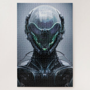 Sci fi Assassin Cyberpunk Hunter Droid Puzzle
