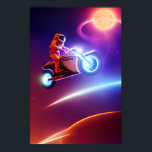 Sci-Fi Astronaut Biker, Shoot for the Moon Pop Art Poster<br><div class="desc">Sci-Fi Astronaut Biker, Shoot for the Moon Pop Art Poster. Schieß auf den Mond. Selbst wenn Sie es verpassen, landen Sie unter den Sternen. Inspiration, Motivationsbotschaft für Biker und Motorradfahrer. Magisches Fantasy Biker Poster Art & Wall Décor für Motorradfans > Plakate & Prints > Space, Alien Planet, Space Travel Astronaut...</div>
