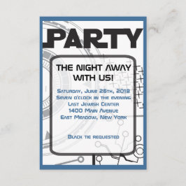 SCI-FI Bar Bat Mitzvah Einladung Party Card