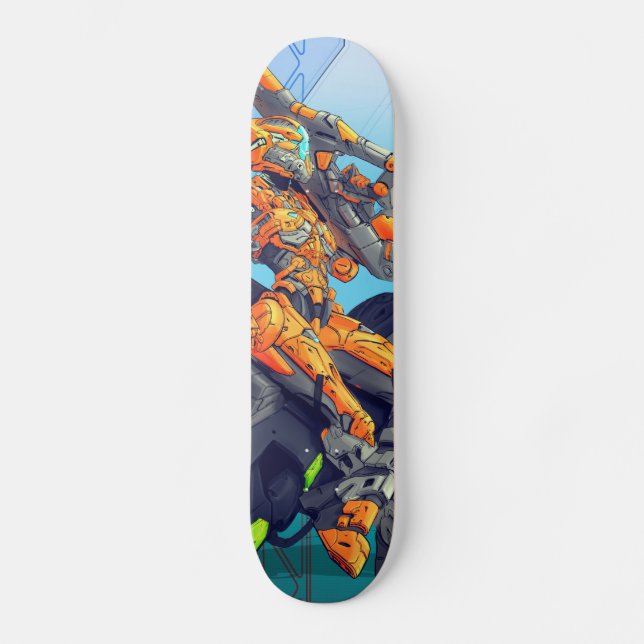 Sci-Fi Cyber Biker Trooper Skateboard (Vorderseite)
