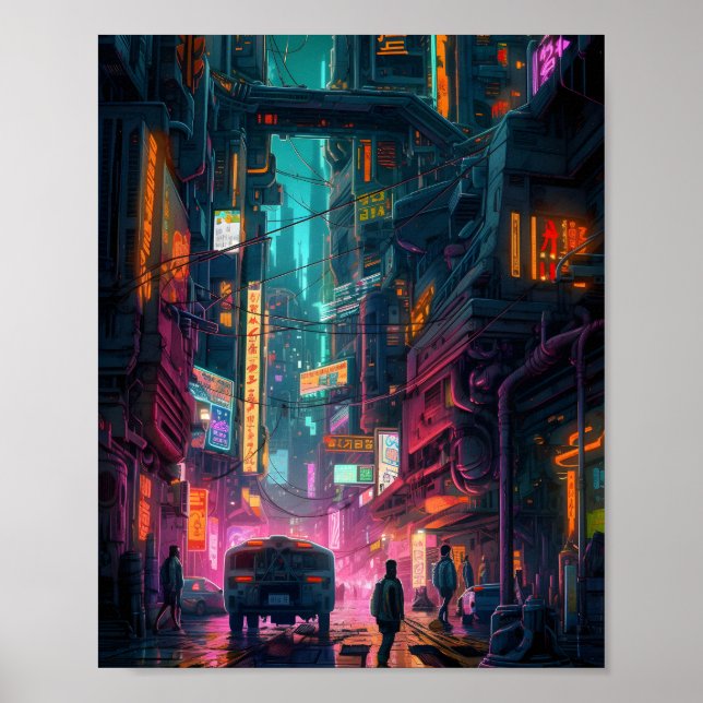 Sci-Fi Cyberpunk Art Design Poster (Vorne)