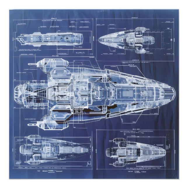 Sci-Fi-Diagramm für das Schiff Fotodruck (Vorne)