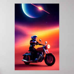 Sci-Fi Digital Art & Wall Decor, Fantasy Biker Poster