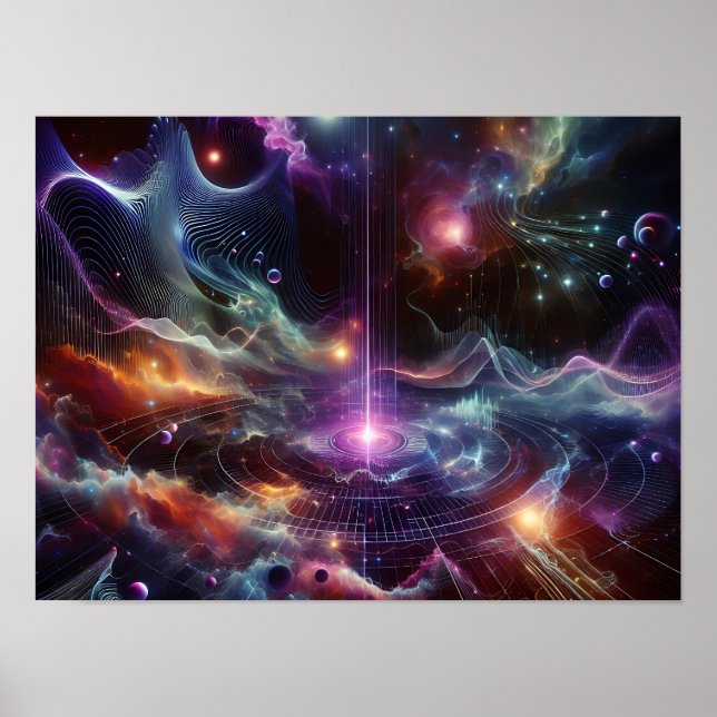 Sci-fi Energy Of Sine And Radio Waves Poster (Vorne)