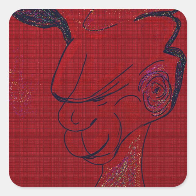 Sci-fi Fantasy Hunting Dog  Quadratischer Aufkleber (Vorderseite)