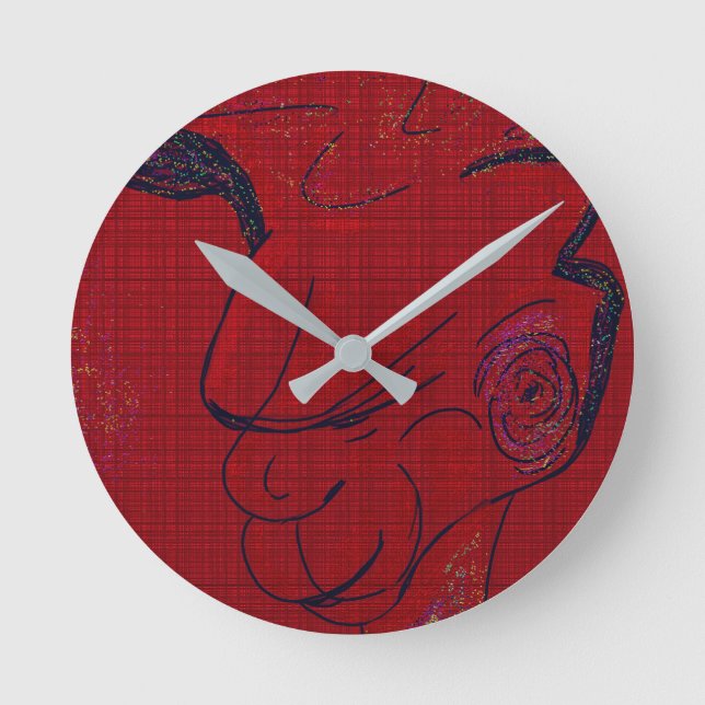 Sci-Fi Fantasy Jagdhund Rund Uhr (Vorderseite)