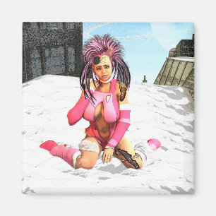 Sci Fi Female Cyborg Magnet