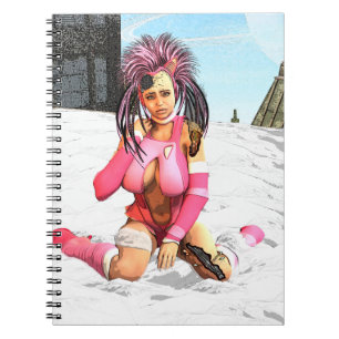 Sci Fi Female Cyborg Notizblock