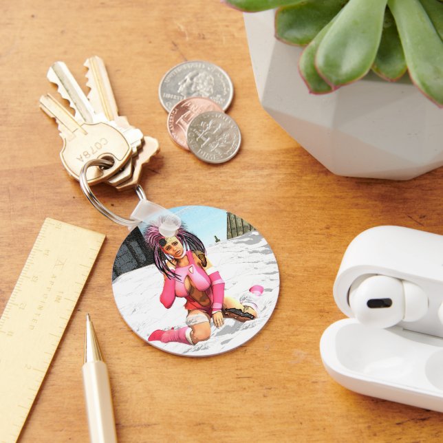 Sci Fi Female Cyborg Schlüsselanhänger (Schreibtisch)