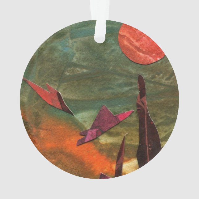 Sci-Fi "Feuervögel" Alien Lebensformen fliegen Ornament (Rückseite)