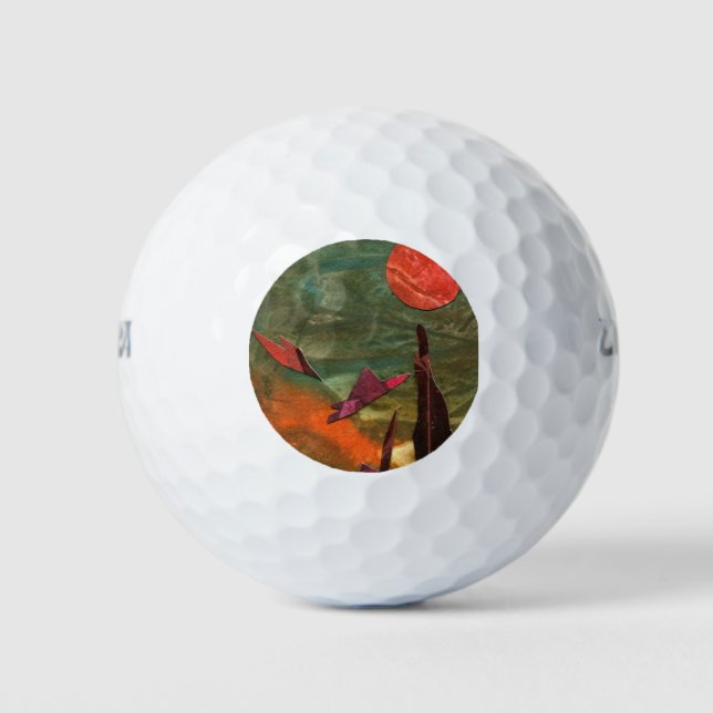 Sci-Fi "Fire Birds" Alien Lebensformen im Flug Golfball (Vorderseite)