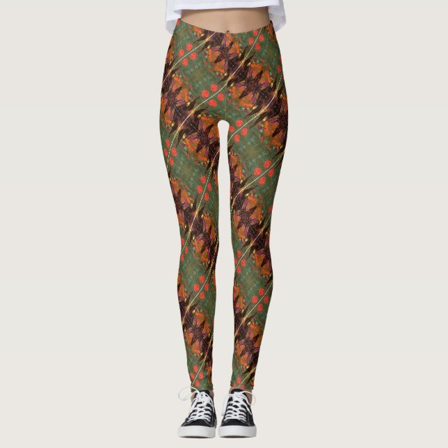 Sci-Fi "Fire Birds" Alien Lebensformen im Flug Leggings (Vorderseite)