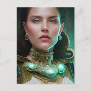 Sci-fi-Frau Postkarte