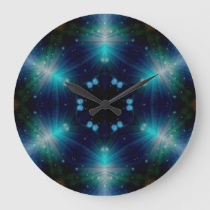 Sci-Fi Galaxy Blue Light abstract art 4 Große Wanduhr
