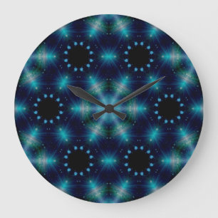 Sci-Fi Galaxy Blue Light abstract art 6 Große Wanduhr