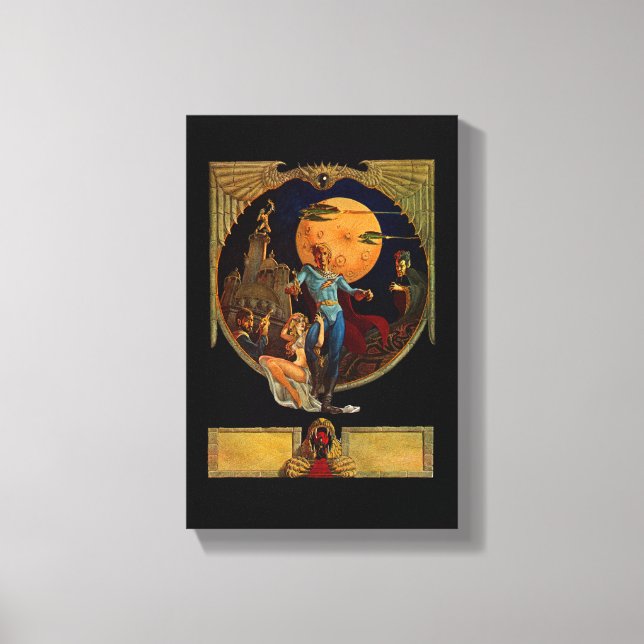 Sci-Fi Hero Stretched Canvas Print Leinwanddruck (Vorderseite)