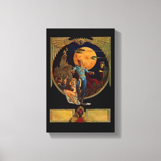 Sci-Fi Hero Stretched Canvas Print Leinwanddruck (Vorderseite)