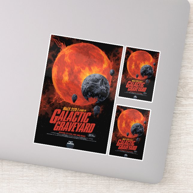 Sci-Fi Horror Movie Ad, Galactic Graveyard Aufkleber (Detail)